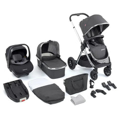 Babymore Memore V2 13 Piece Pecan i-Size Car Seat with Isofix Base - Chrome