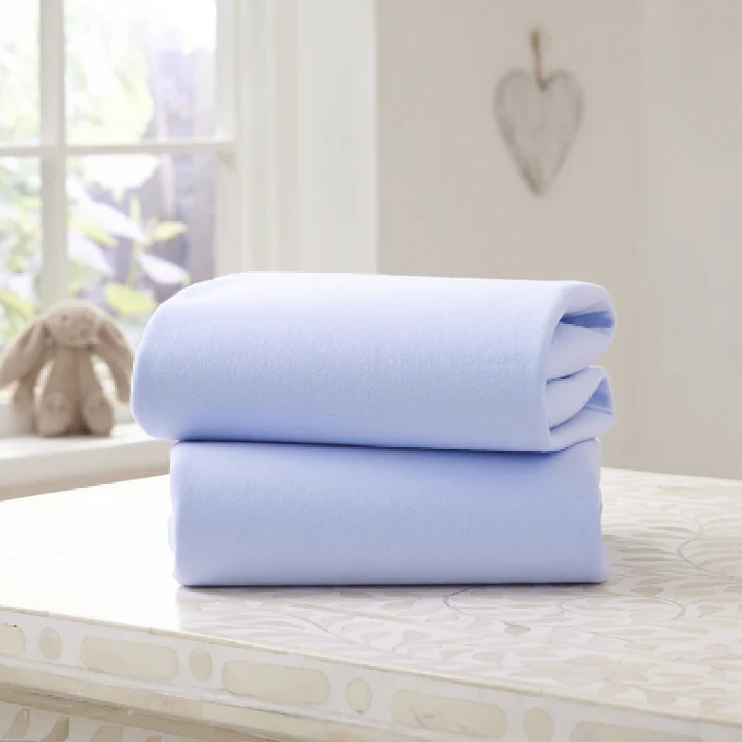 Clair de Lune 2 Pack Cotton Fitted Pram Crib Sheets Newbie and Me