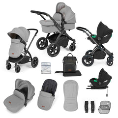 Ickle Bubba Stomp Luxe All in One Cirrus i-Size Travel System with ISOFIX Base - Pearl Grey