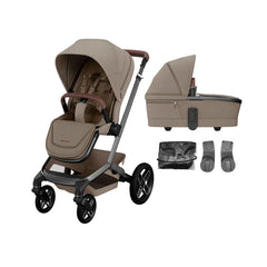 Maxi Cosi Fame Pushchair + Carrycot - Twillic Truffle - With Black Wheels