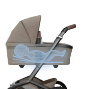 Maxi Cosi Fame Pushchair + Carrycot - Twillic Truffle - With Brown Wheels