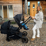 My Babiie MB33 Tandem Pushchair with Infant Carrier - Black Leopard