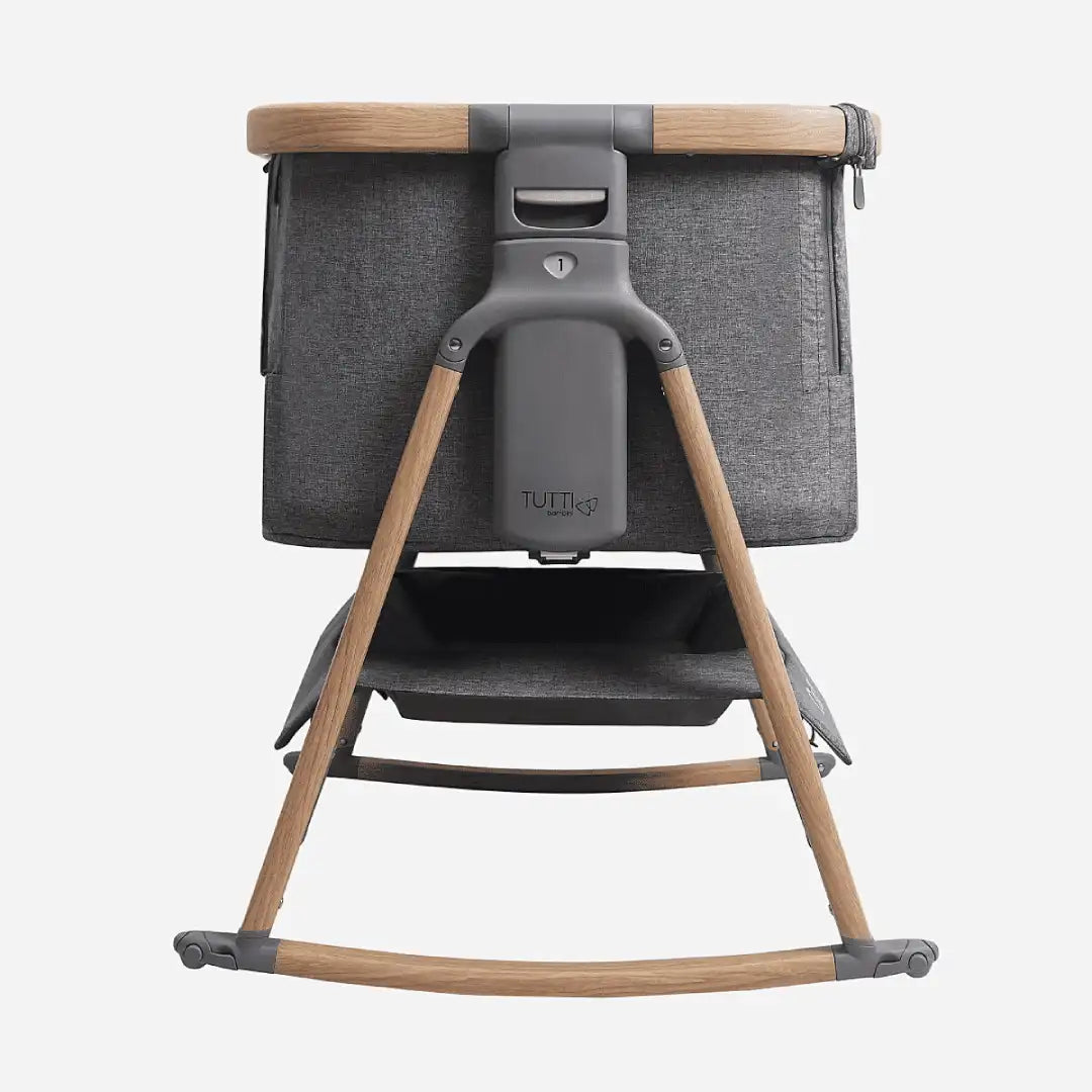 Tutti Bambini CoZee Air Bedside Crib Sterling Silver/Oak