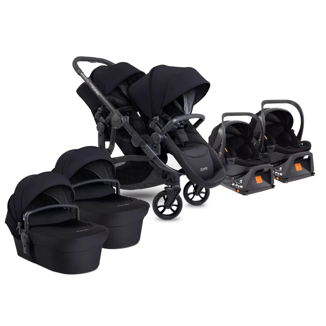 iCandy Orange4 Twin Travel System & Car Seat Black Newbie and Me