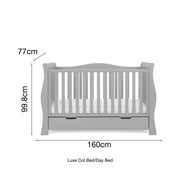 Obaby Stamford Luxe Cot Bed - Warm Grey