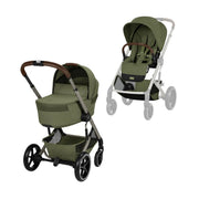 Cybex Balios S Lux Taupe Pushchair & Carrycot - Moss Green