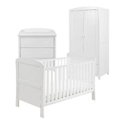 Babymore Aston 3 Piece Nursery Room Set - White
