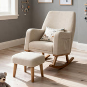Babymore Callie Nursing Chair with Stool - Oatmeal