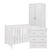 Babymore Caro 3 Piece Nursery Room Set – White Wash