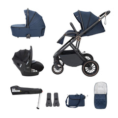 Babymore Chia Travel System Pecan with Base – Midnight Blue