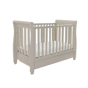 Babymore Eva Sleigh Cot Bed with Drawer - Cashmere
