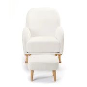 Babymore Freya Nursing Chair with Footstool – Off White Bouclé