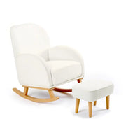 Babymore Freya Nursing Chair with Footstool – Off White Bouclé