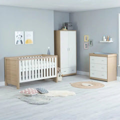 Babymore Luno 3 Piece Nursery Furniture Set – Oak White