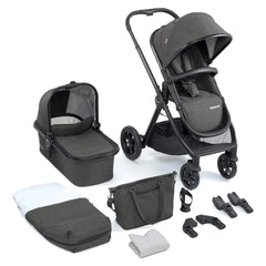 Babymore Memore V2 11 Piece Pram Pushchair - Black