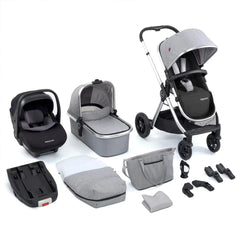 Babymore Memore V2 13 Piece Pecan i-Size Car Seat with Isofix Base - Silver