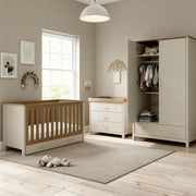 Babymore Mira 3 Piece Nursery Room Set - Cashmere Warm Oak