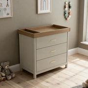 Babymore Mira Nursery Chest Changer - Cashmere Warm Oak