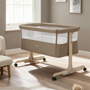 Babymore Neera Bedside Crib - Khaki