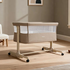 Babymore Neera Bedside Crib - Khaki