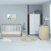 Babymore Veni 3 Piece Nursery Furniture Set with Drawer – Oak White