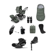 Bugaboo Fox 5 Renew Pushchair Bundle With Cybex Cloud T i-Size Rotating Baby Car Seat & Base (9 Pieces) - Forest Green