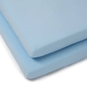 Clair de Lune 2 Pack Fitted Cotton Cot Bed Sheets - Blue