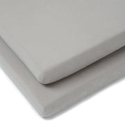 Clair de Lune 2 Pack Fitted Cotton Cot Bed Sheets - Grey