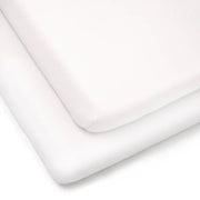 Clair de Lune 2 Pack Fitted Cotton Cot Bed Sheets - White