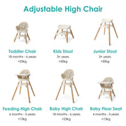 Clair de Lune 6in1 High Chair - Beige and Natural