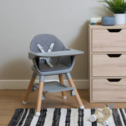 Clair de Lune 6in1 High Chair - Grey and Natural
