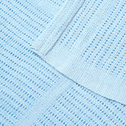 Clair de Lune Soft Cotton Cellular Pram Blanket - Blue