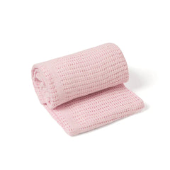 Clair de Lune Soft Cotton Cellular Pram Blanket - Pink