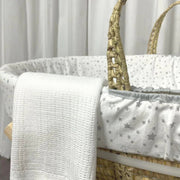Clair de Lune Soft Cotton Cellular Pram Blanket - White