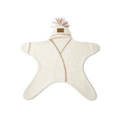 Clair de Lune Star Fleece Baby Wrap Blanket - Cream