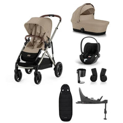 Cybex Gazelle S Pushchair Bundle with Cloud T Car Seat & Base - Almond Beige