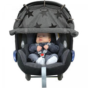 Dooky Universal Sun Shade - Grey Stars