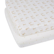 Ickle Bubba 2 Pack Cot Bed Sheets - Bunnychino