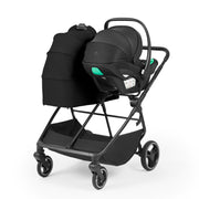 Ickle Bubba Altair Twin 17 Piece Travel System with i-Size Nimbus 180° Spin Car Seats & ISOFIX Bases - Black