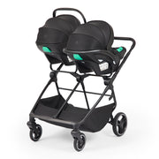 Ickle Bubba Altair Twin 17 Piece Travel System with i-Size Nimbus 180° Spin Car Seats & ISOFIX Bases - Laurel Green