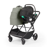 Ickle Bubba Altair Twin 17 Piece Travel System with i-Size Nimbus 180° Spin Car Seats & ISOFIX Bases - Laurel Green