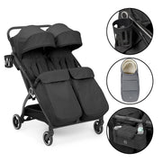 Ickle Bubba Aries Double Prime Auto-fold Stroller - Graphite Grey