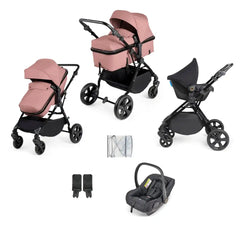 Ickle Bubba Comet 3-In-1 Travel System With Astral Car Seat - Black / Dusty Pink