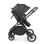 Ickle Bubba Cosmo 9 Piece Travel System with i-Size Nimbus Car Seat & Spin ISOFIX Base - Charcoal