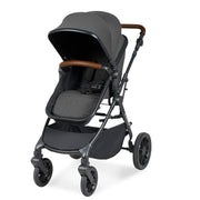 Ickle Bubba Cosmo 9 Piece Travel System with i-Size Nimbus Car Seat & Spin ISOFIX Base - Charcoal