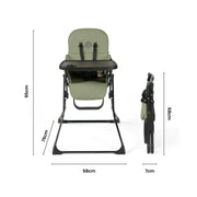 Ickle Bubba Flip Magic Fold Highchair - Sage Green