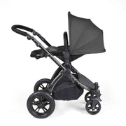 Ickle Bubba Stomp Luxe 12 Piece Travel System with Maxi-Cosi Cabriofix i-Size Car Seat & ISOFIX Base - Charcoal