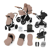 Ickle Bubba Stomp Luxe 12 Piece Travel System with Maxi-Cosi Cabriofix i-Size Car Seat & ISOFIX Base - Desert