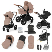 Ickle Bubba Stomp Luxe 12 Piece Travel System with Maxi-Cosi Cabriofix i-Size Car Seat & ISOFIX Base - Desert