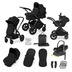Ickle Bubba Stomp Luxe 12 Piece Travel System with Maxi-Cosi Cabriofix i-Size Car Seat & ISOFIX Base - Midnight